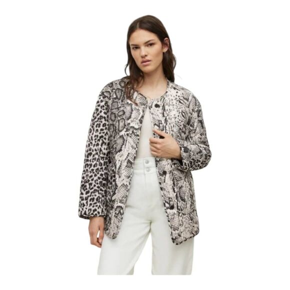 All Saints NWT Foxi Noche Liner Quilted Jacket in Gray Women's Size 8 - Picture 2 of 12